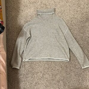 Cream/Brown Turtleneck Sweater